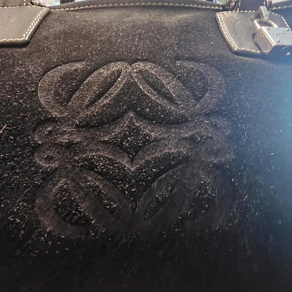 Loewe ♡Anagram Amazona Bag, Black Suede & Leather, Italy, Quiet Luxury - Picture 14 of 16